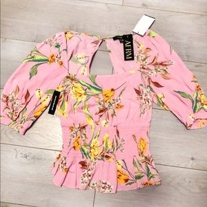 AFRM Pink Tullip Blouse